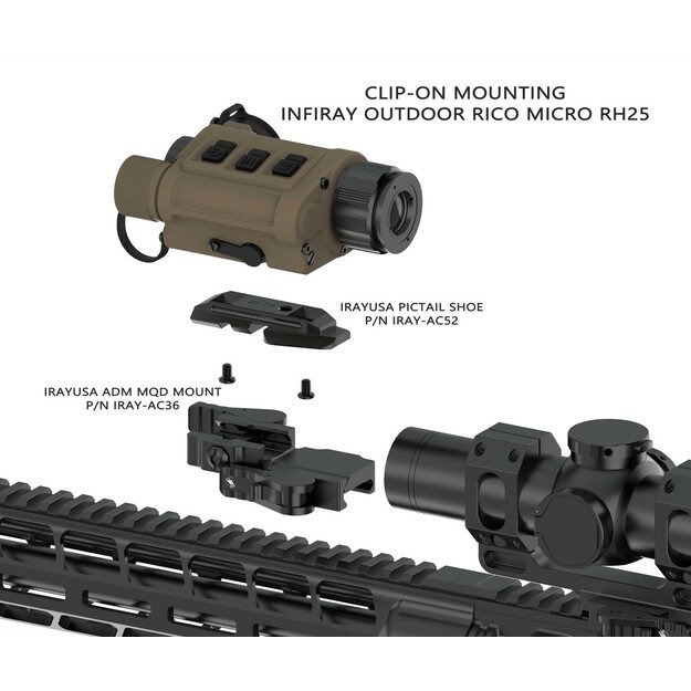 RICO MICRO PICTAIL Helmet/Weapon Shoe laikiklis Iray AC52 2