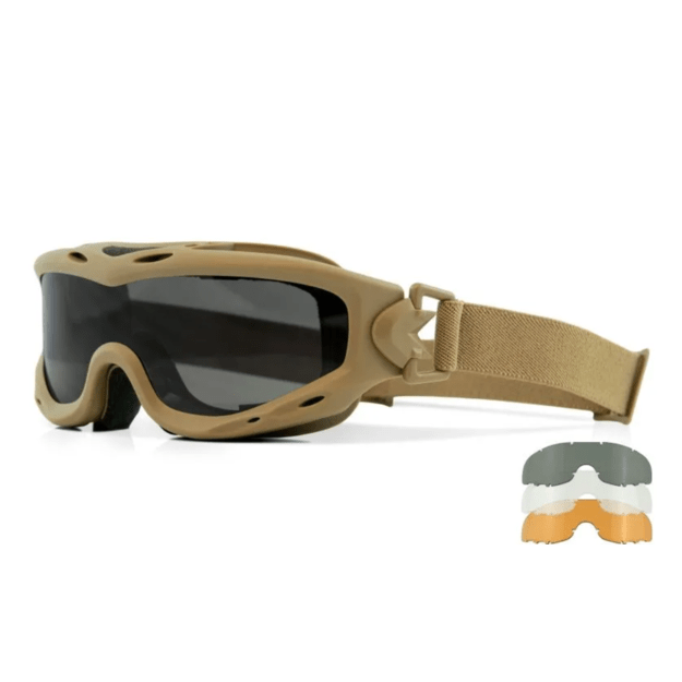 Wiley X  SPEAR  taktiniai balistiniai akiniai Wiley X smoke/Clear/Rust Tan Frame (goggles)