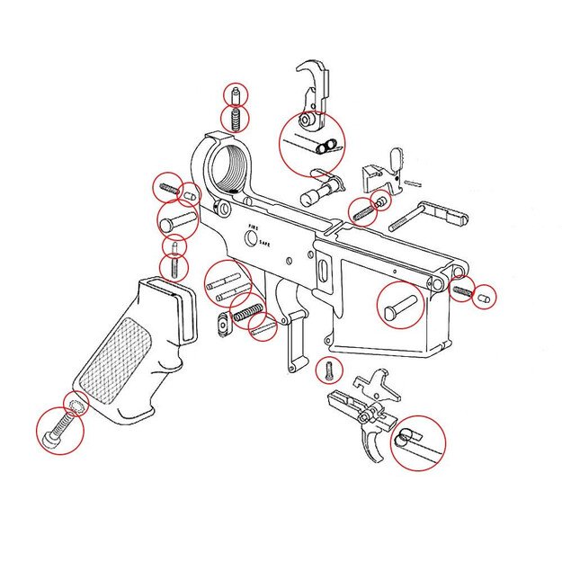 Eemann Tech Lower Small Parts Set AR15