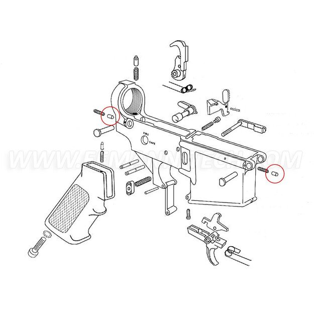 Eemann Tech Takedown and Pivot Pin Detent AR15