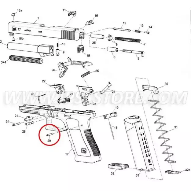 GLOCK Trigger Housing Pin MBS