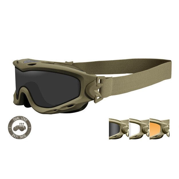 Taktiniai balistiniai akiniai Wiley X  SPEAR Smoke/Clear/Rust Tan Frame ( goggle )